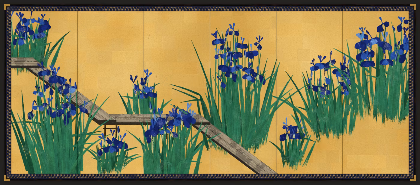 Irises by the Plank Bridge